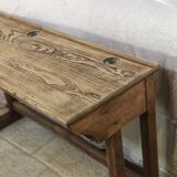 Bureau d'écolier plat encriers verre