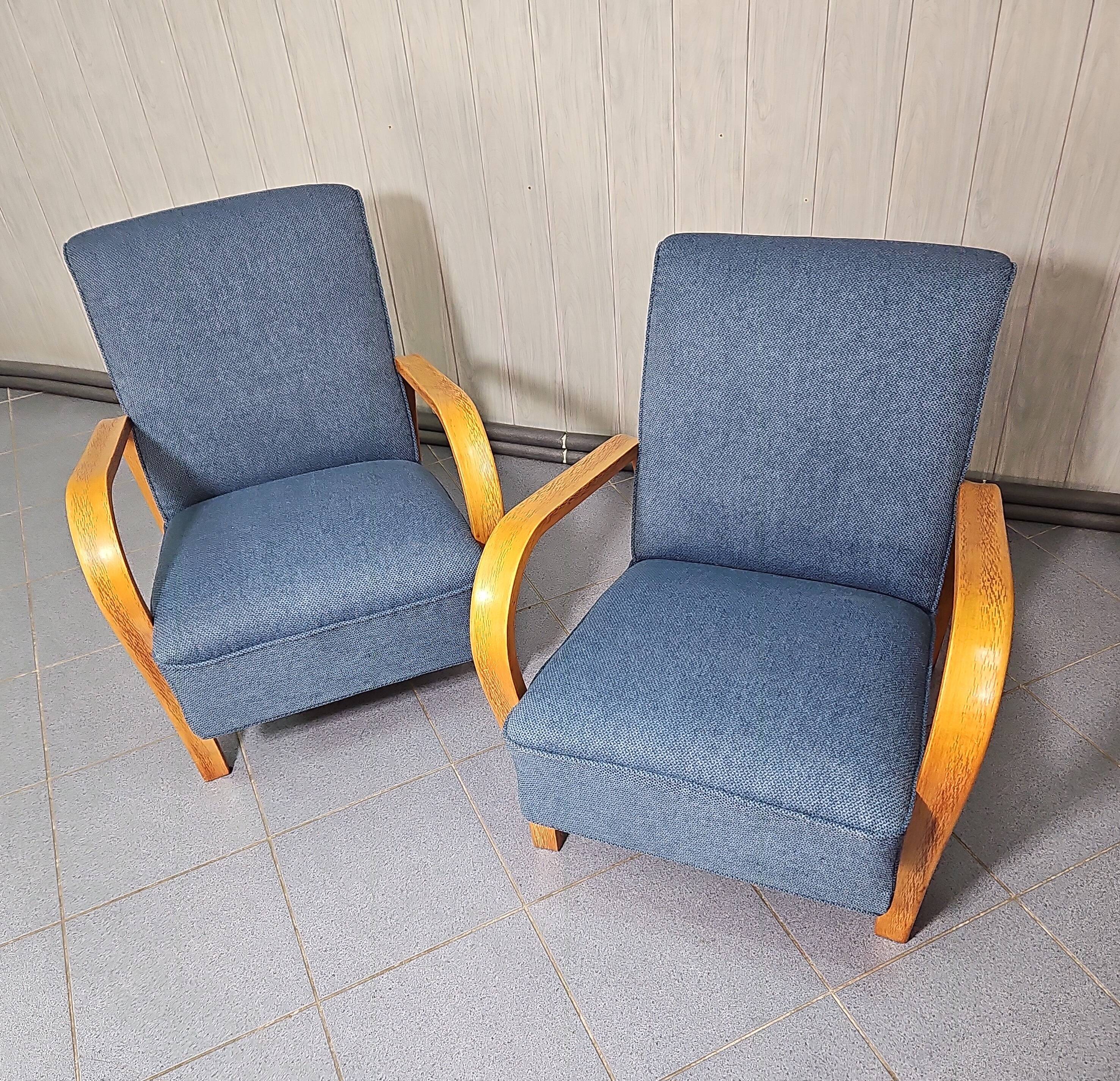 Pair of armchairs designed by K. Koželka & Antonín Kropáček for  Interier Praha Czechoslovakia 1950.