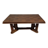 Large extendable dining table from the Art Deco period – checkerboard top –