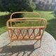 Vintage bamboo and rattan magazine holder 1960