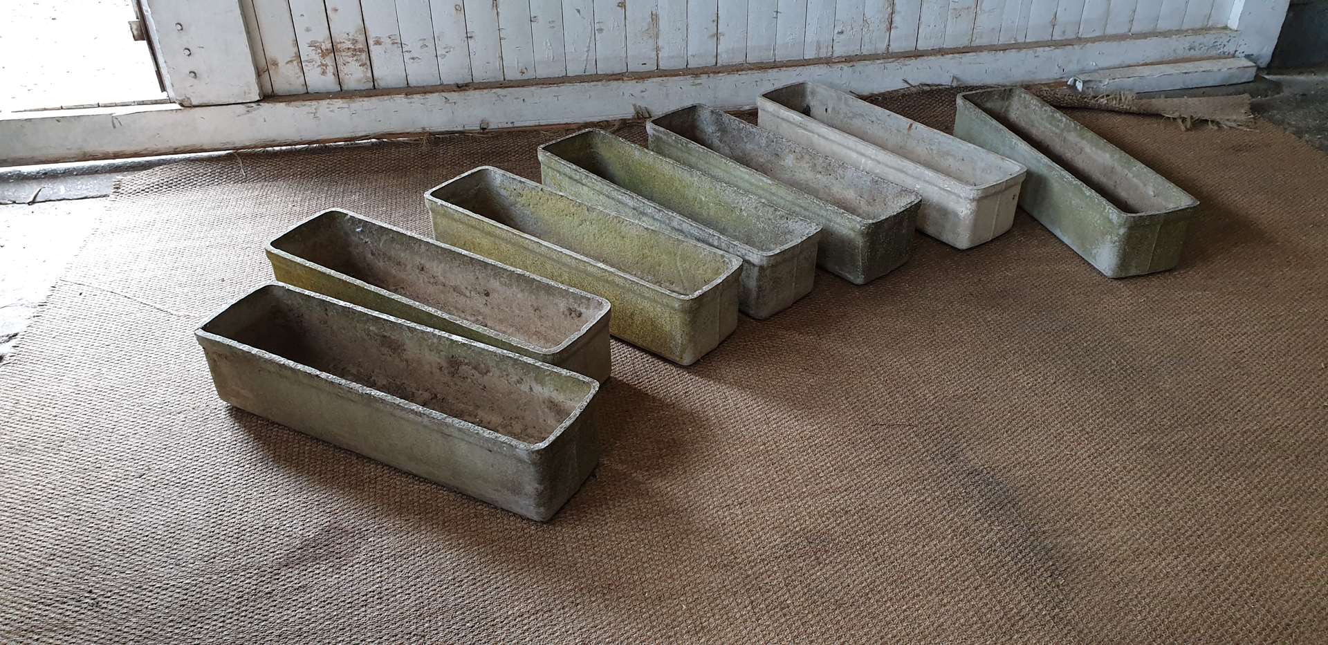 lot de 7 jardinières vintage en fibrociment