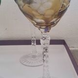 6 St Louis crystal colored glasses