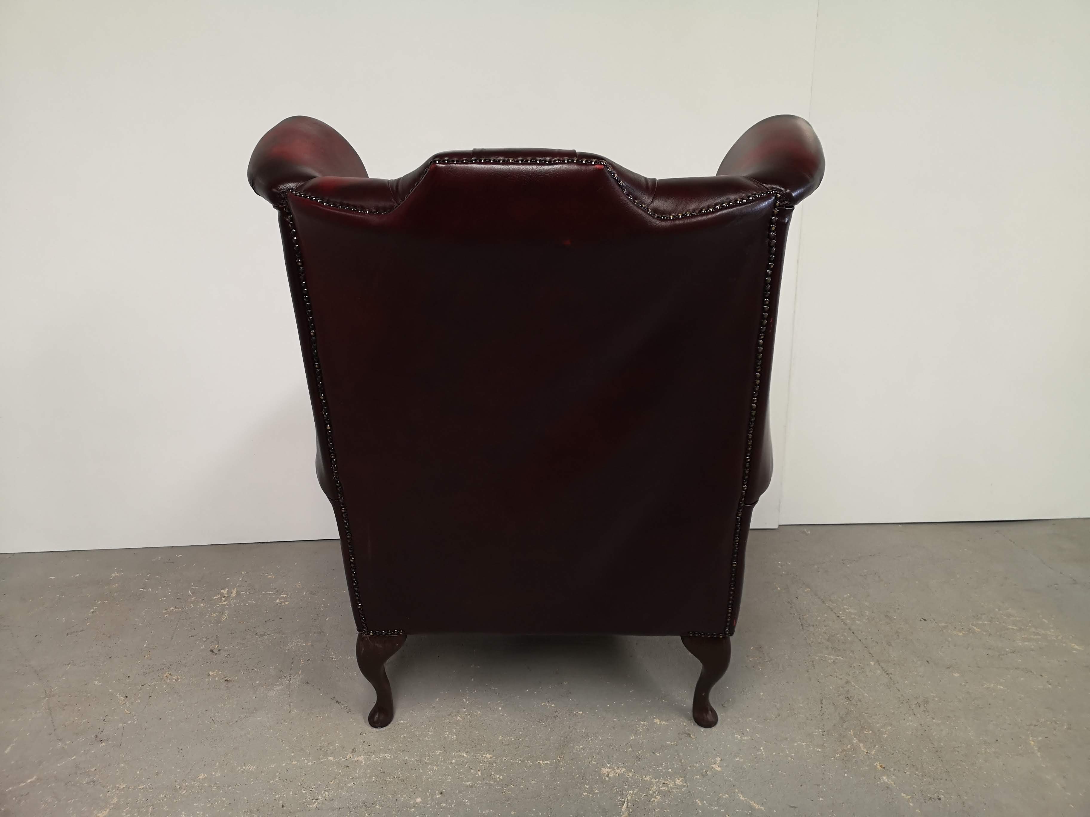 Burgundy chesterfield chair