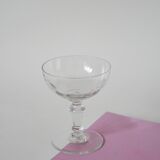 Set of 4 faceted crystal champagne glasses, 1930