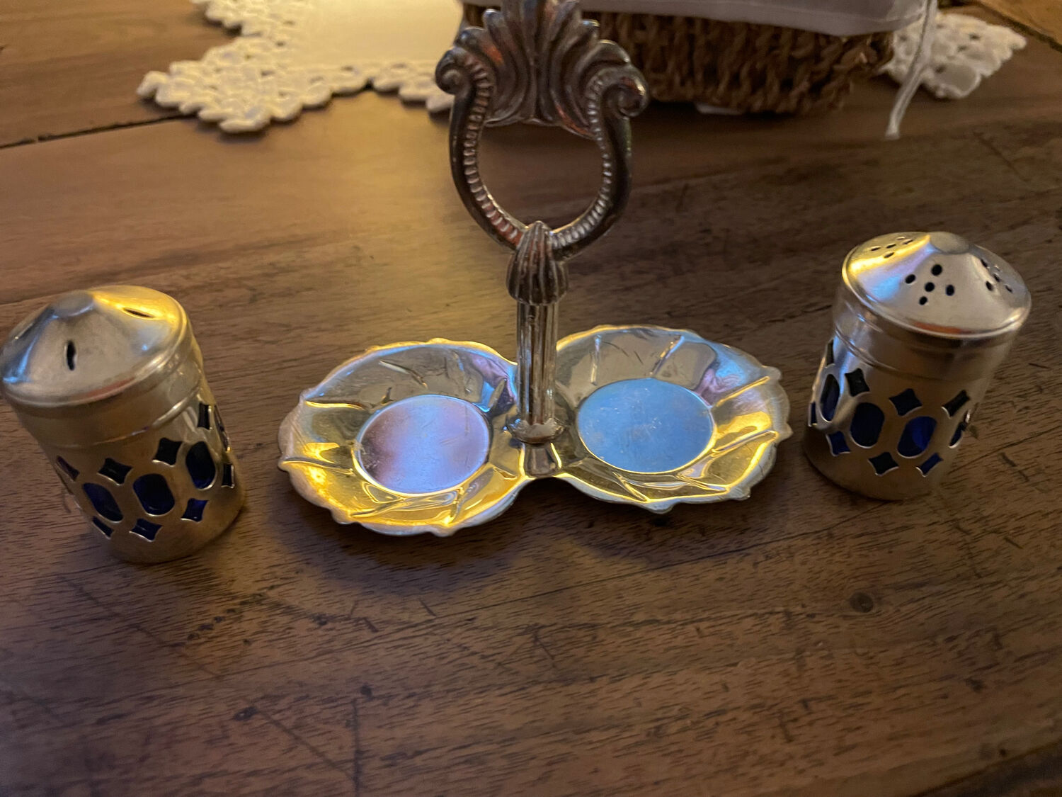 Vintage pepper shaker duo