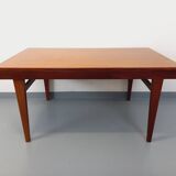 Vintage Scandinavian 50s 60s teak dining table with extension