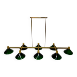 Large brass and green opaline pendant lamp 260 cm 1970s