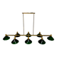 Suspension en laiton et opaline verte 260 cm années 70