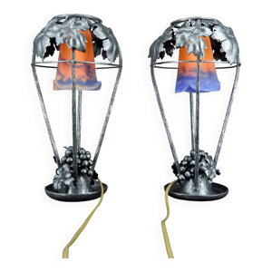 Paire de lampes Fer Forgé,