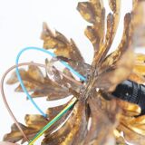 Small gilded floral flush mount light, Germany 1960s