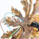 Small gilded floral flush mount light, Germany 1960s
