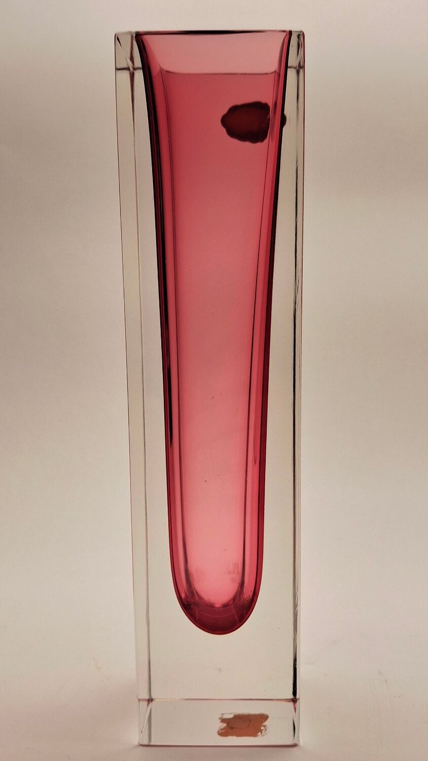 70s cubic sommerso vase