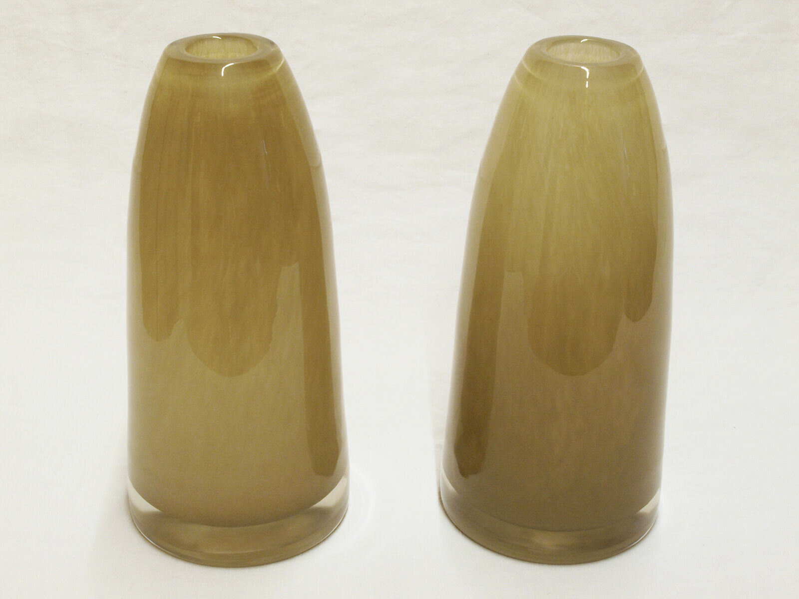 Pair of glass vases in the shape of shells