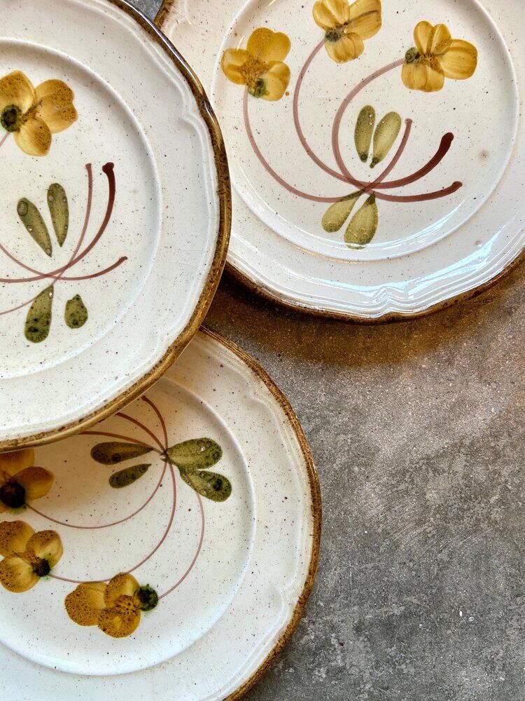5 dessert plates in hand-painted Italian earthenware