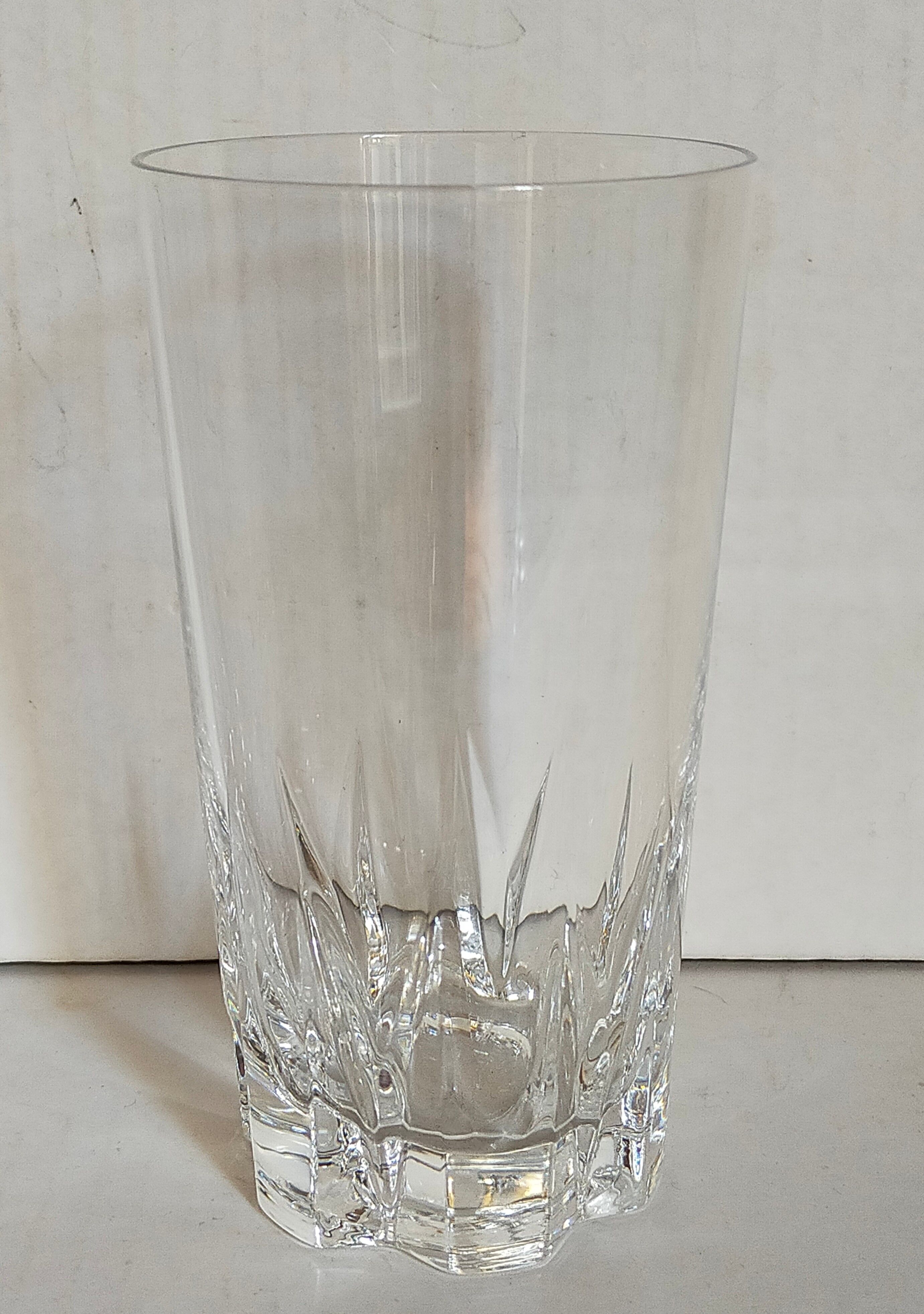 Six vintage crystal long drink juice glasses