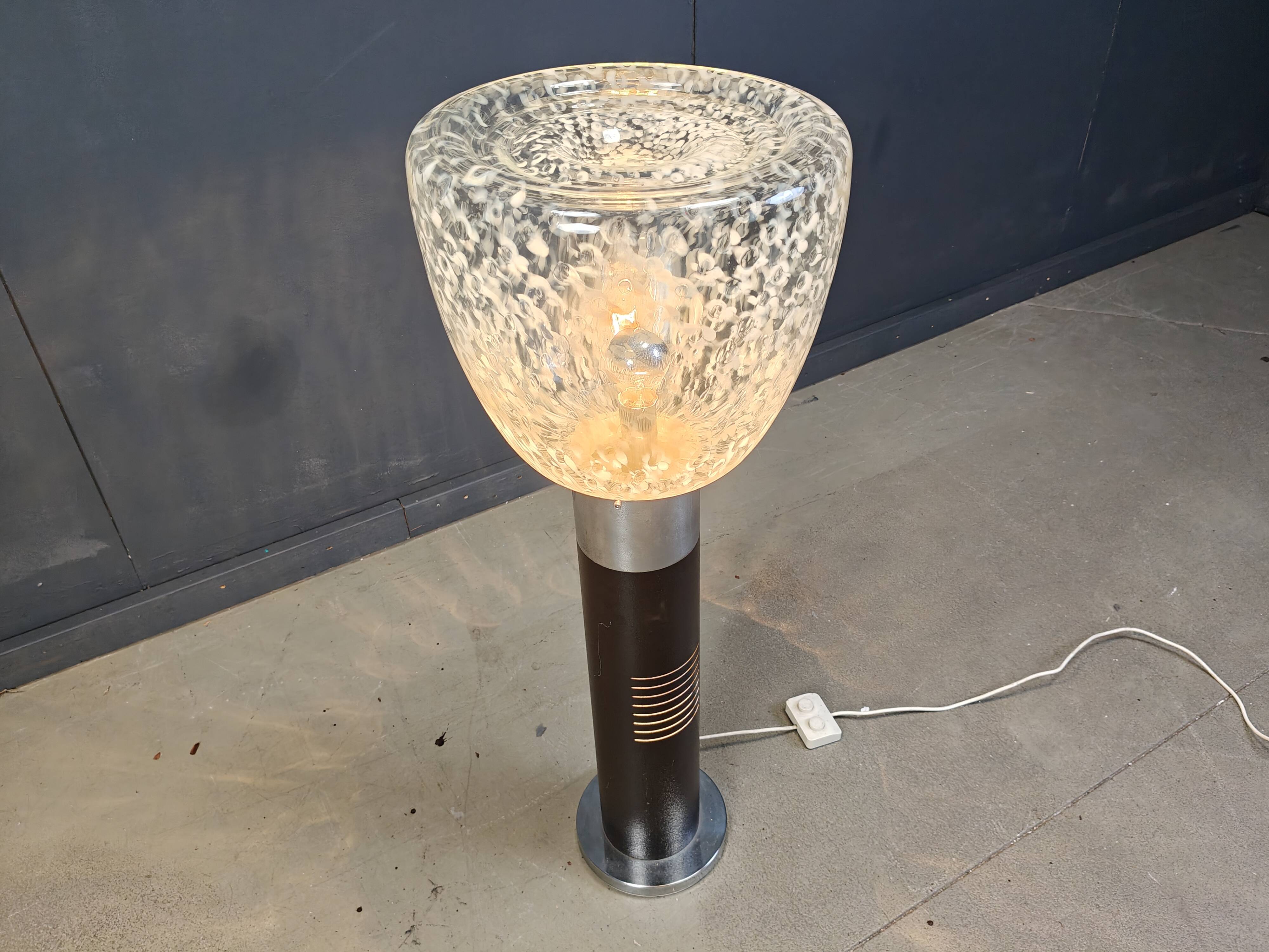 Vintage italian murano glass space age floor lamp, 1970s