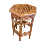 Bamboo and rattan pedestal table