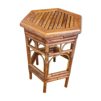 Bamboo and rattan pedestal table