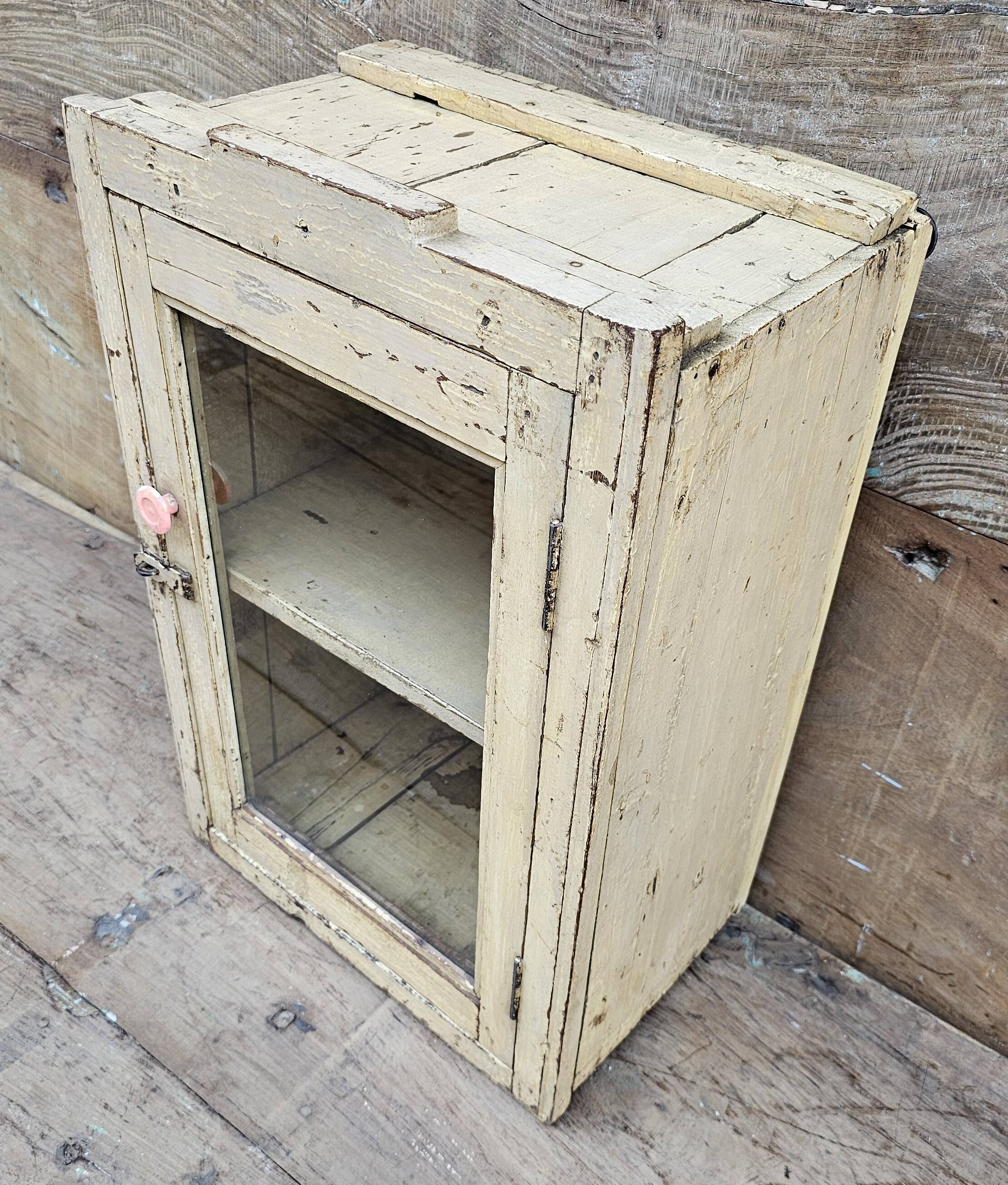 Antique Art Deco wall display cabinet in Burmese teak.