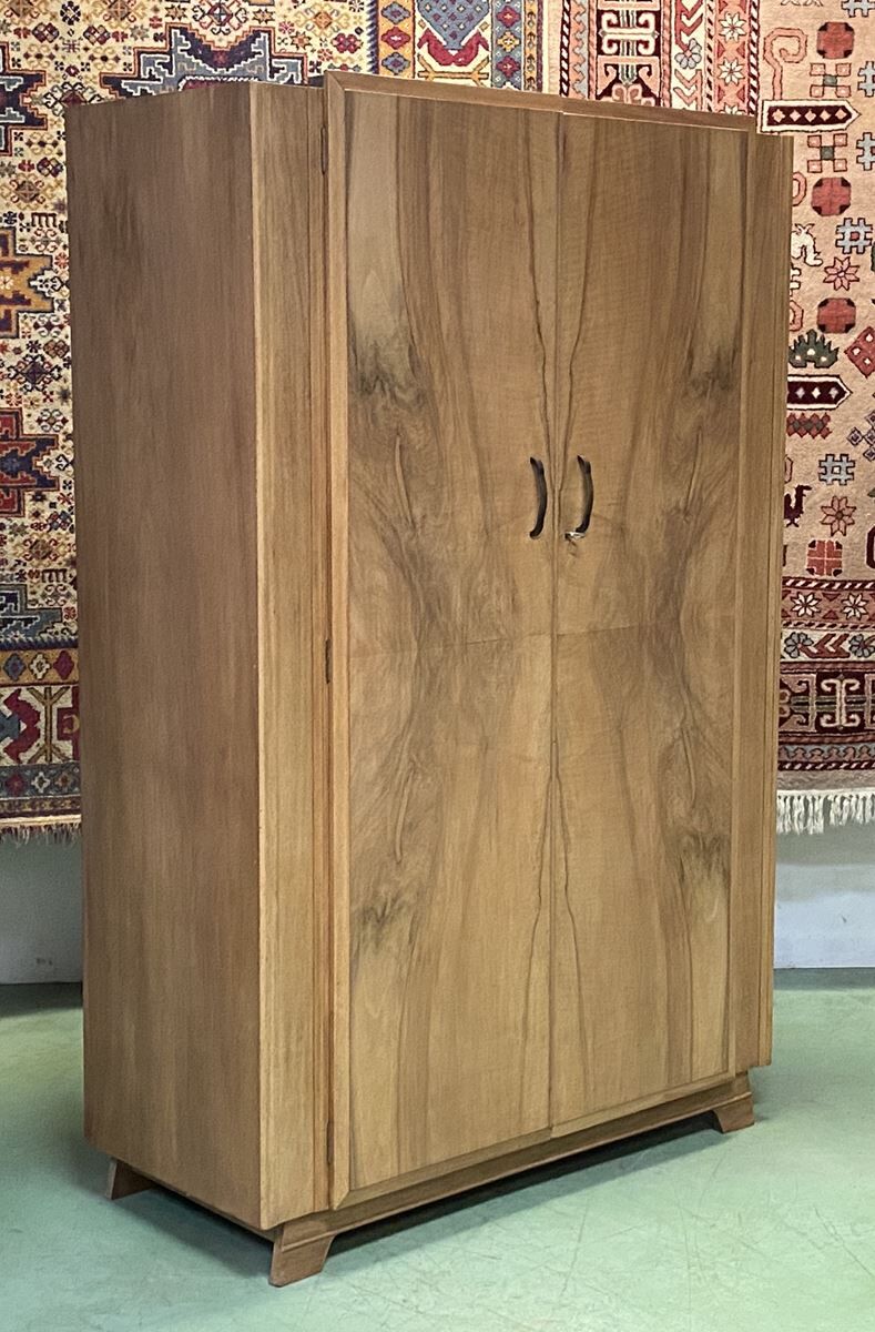 English Art Deco walnut penderie