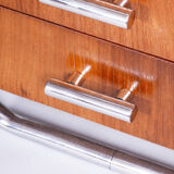 Bauhaus Restored Writing Desk Made in 1930s by Robert Slezak, Czechia, Beech Plywood, High Gloss