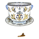 Cache-pot et son présentoir Gien, Collection Renaissance, XXe Siècle