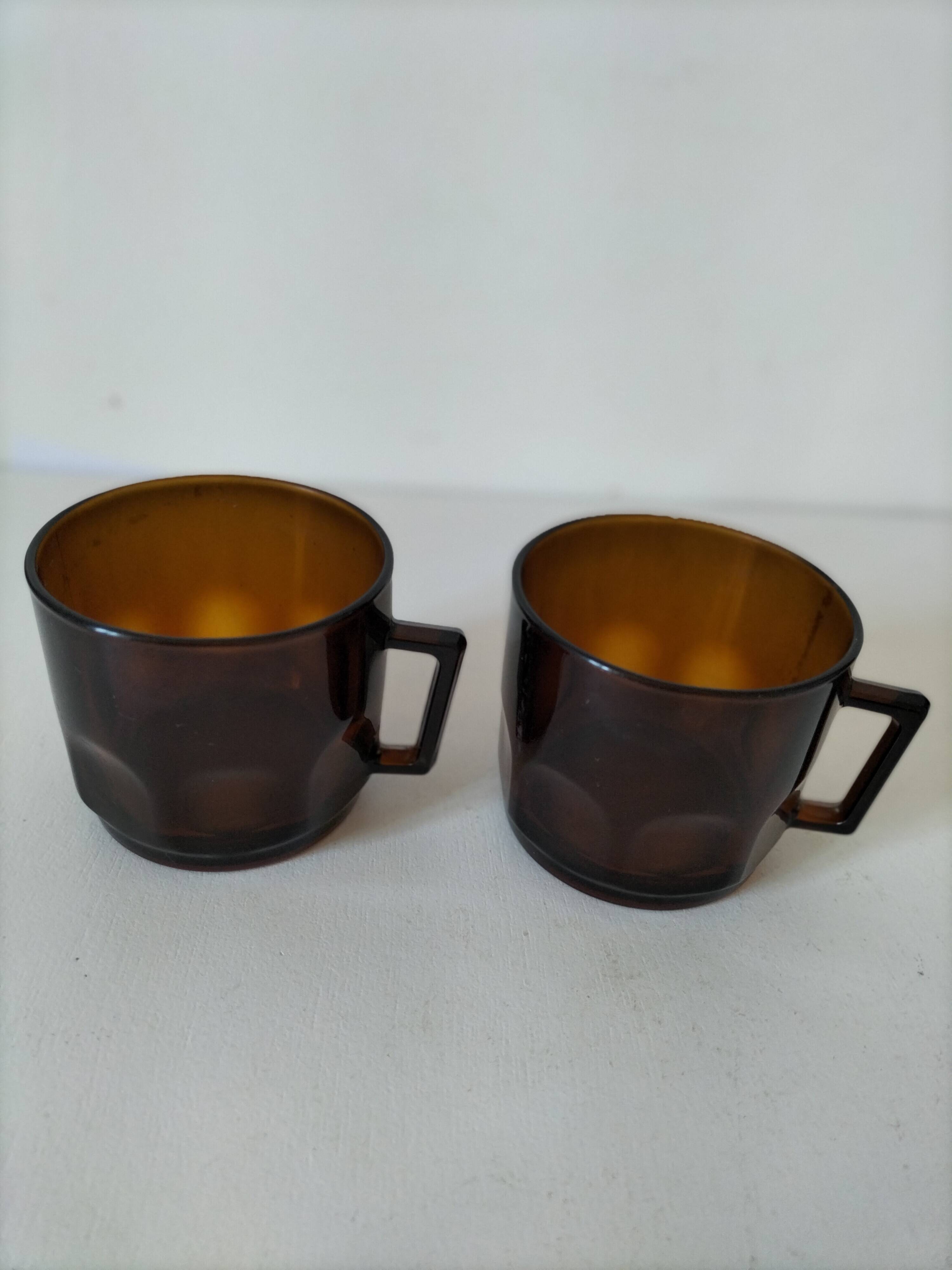 Set of 2 vintage pressed glass cups