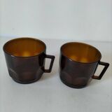 Set of 2 vintage pressed glass cups