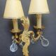 Pair of wall sconces candle holders with antique pendants
