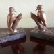 Frajou - Pair of Bookends with Birds, Woodpecker & Portor Marble