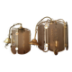 Art Deco pendant light in brass and chiseled polished glass