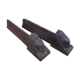 Pair of ancient cast iron channels, antique heads