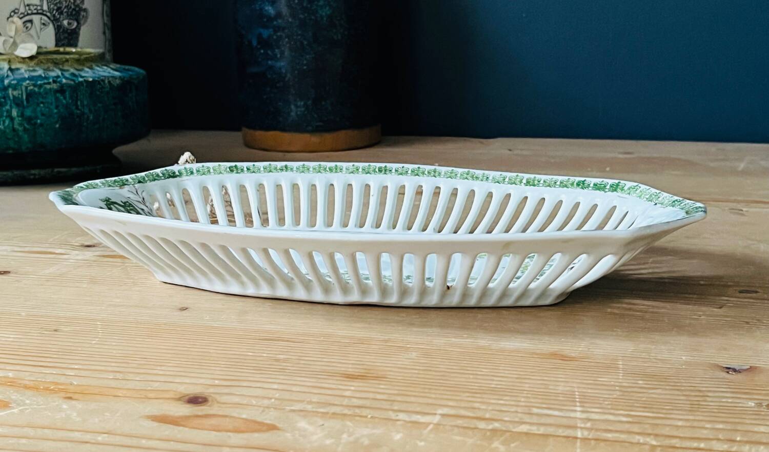 Openwork earthenware basket