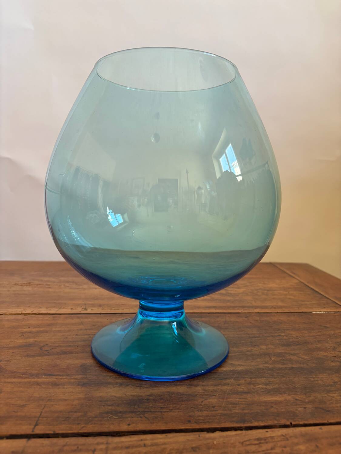 Blue Cognac glass vase