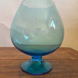 Blue Cognac glass vase