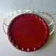 Serving tray in ceramic by Yvon Roy and metal from the 1950s