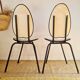 Paire de chaises années 50 piétement métal