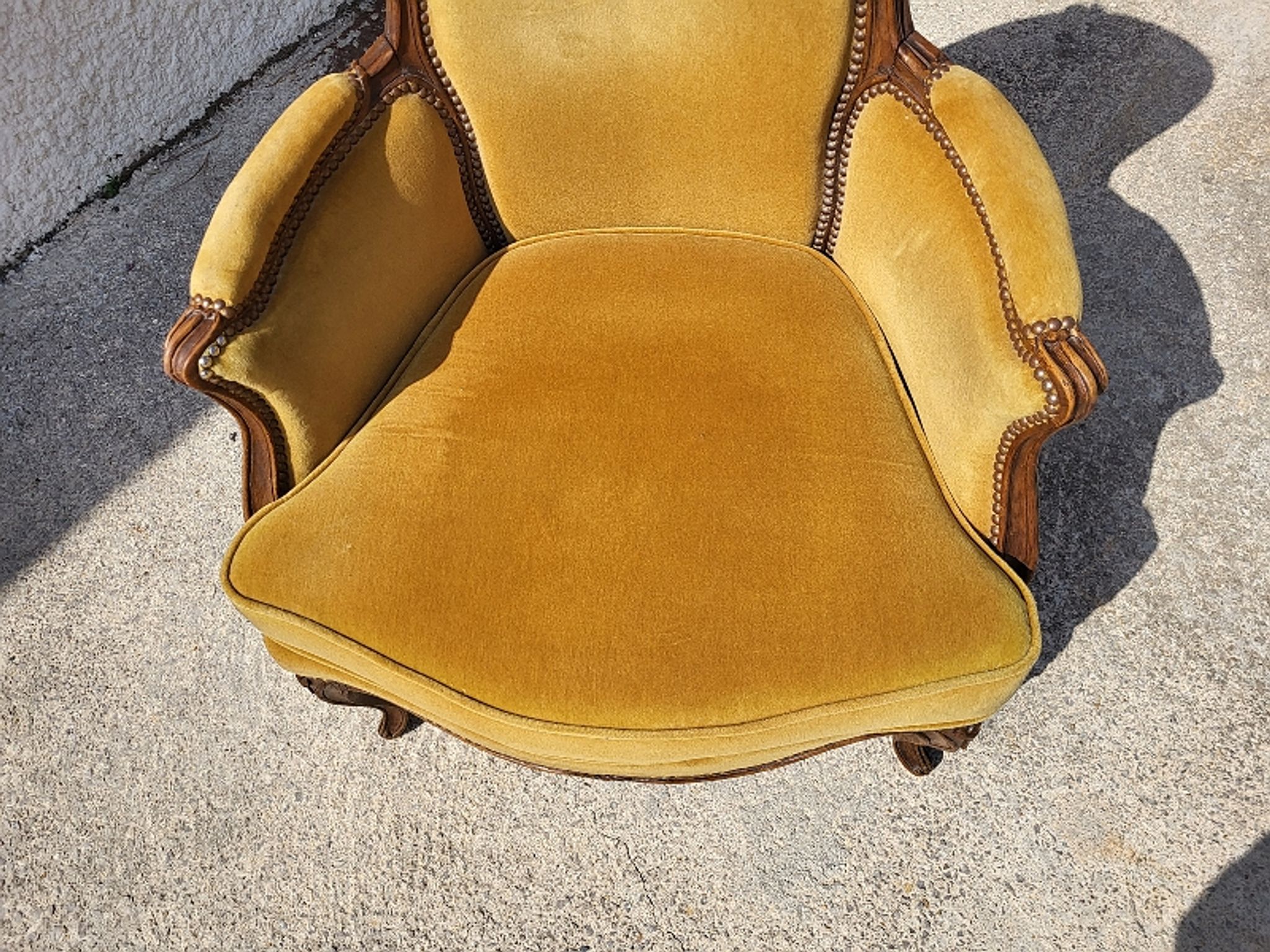 Armchair louis xv mustard walnut of the xix th century n°17