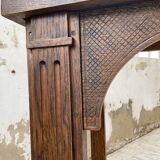 Oak console with white marble top 1970