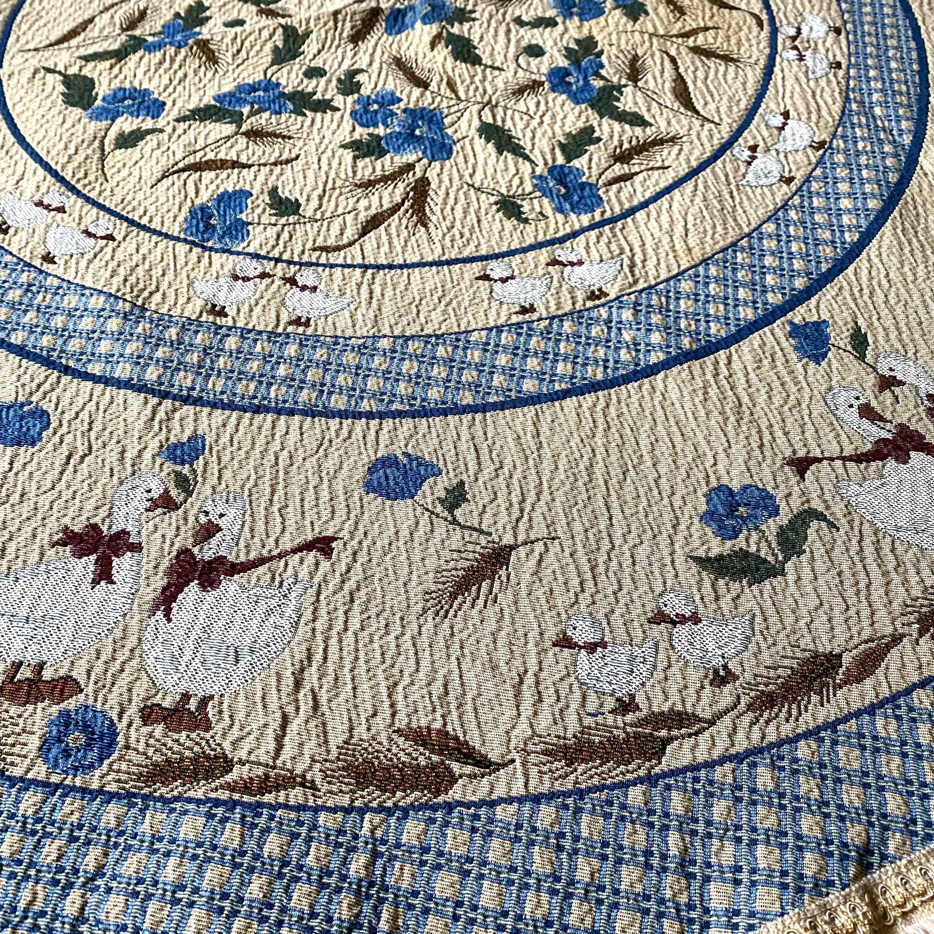Round tablecloth flowers and geese 170 cm