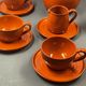 Details on Orange Tea (or Coffee) Service, Vintage 1970" Vallauris? signed B. Aoustin design