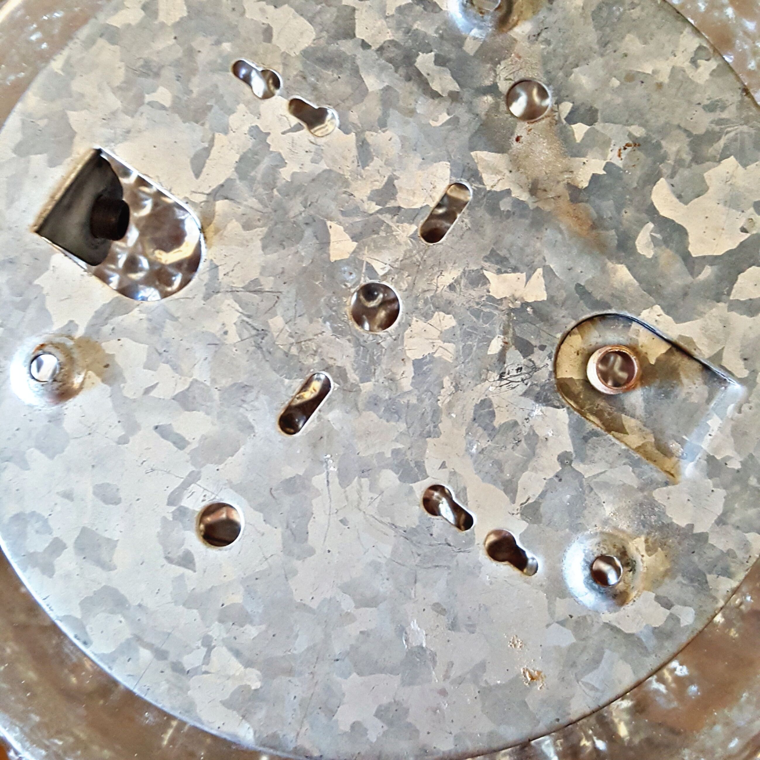 Round vintage wall lamp in transparent molded glass