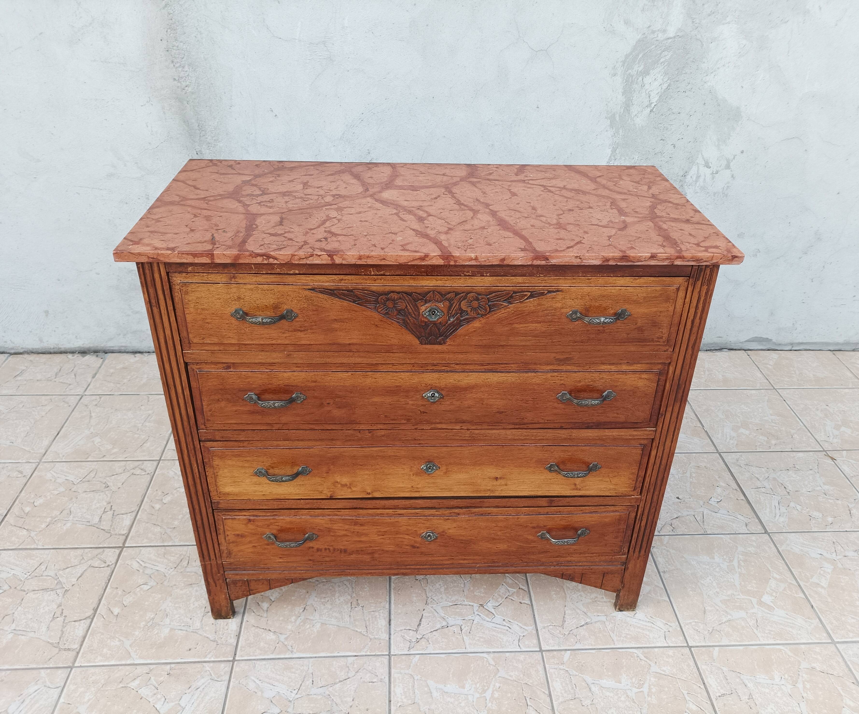 Art Deco walnut commode