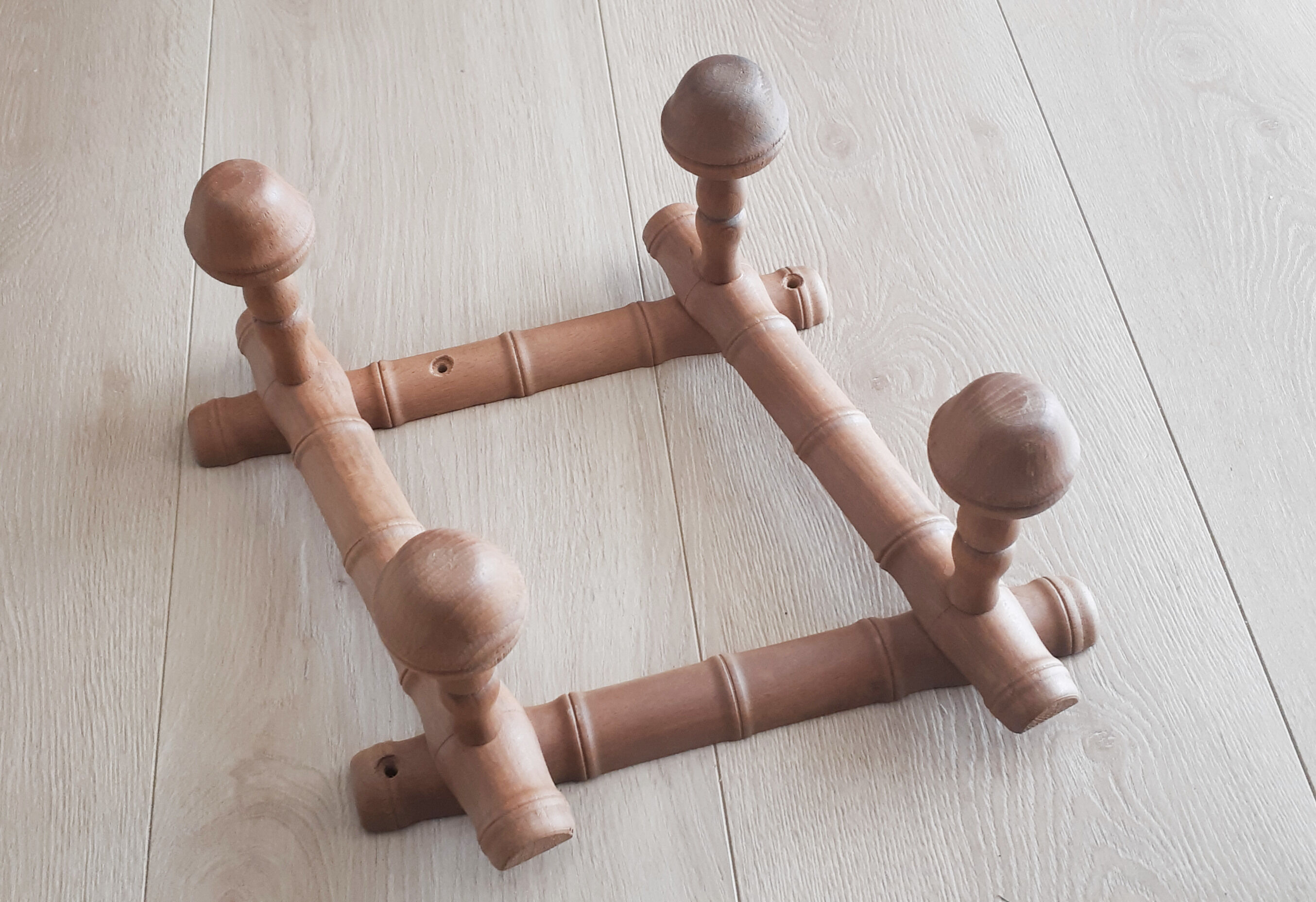 Foldable wooden coat rack, vintage, 50s/60s