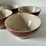 Set of 4 small glazed earthenware bowls