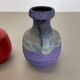 Set of Two Pottery Fat Lava Vases "Purple-Red" by Jopeko, Germany, 1970s