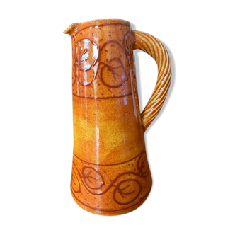 Pitcher in vintage sandstone - Signed P. Duriez