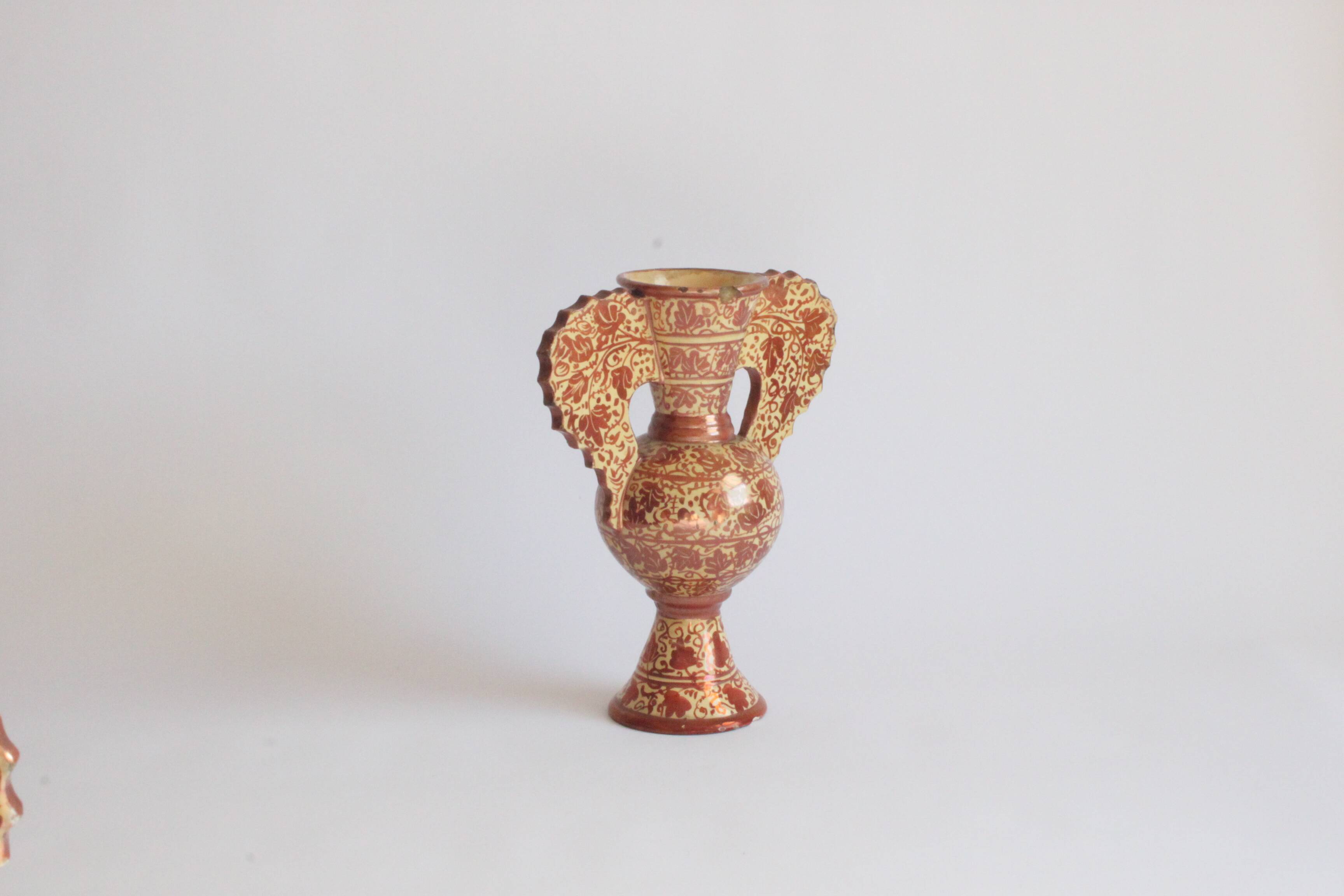 Neoclassical Spanish Copper Lustre Vases, 19Th