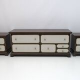 Set of Luciano Frigerio Mid-Century Modern Italian Dresser and Bedside