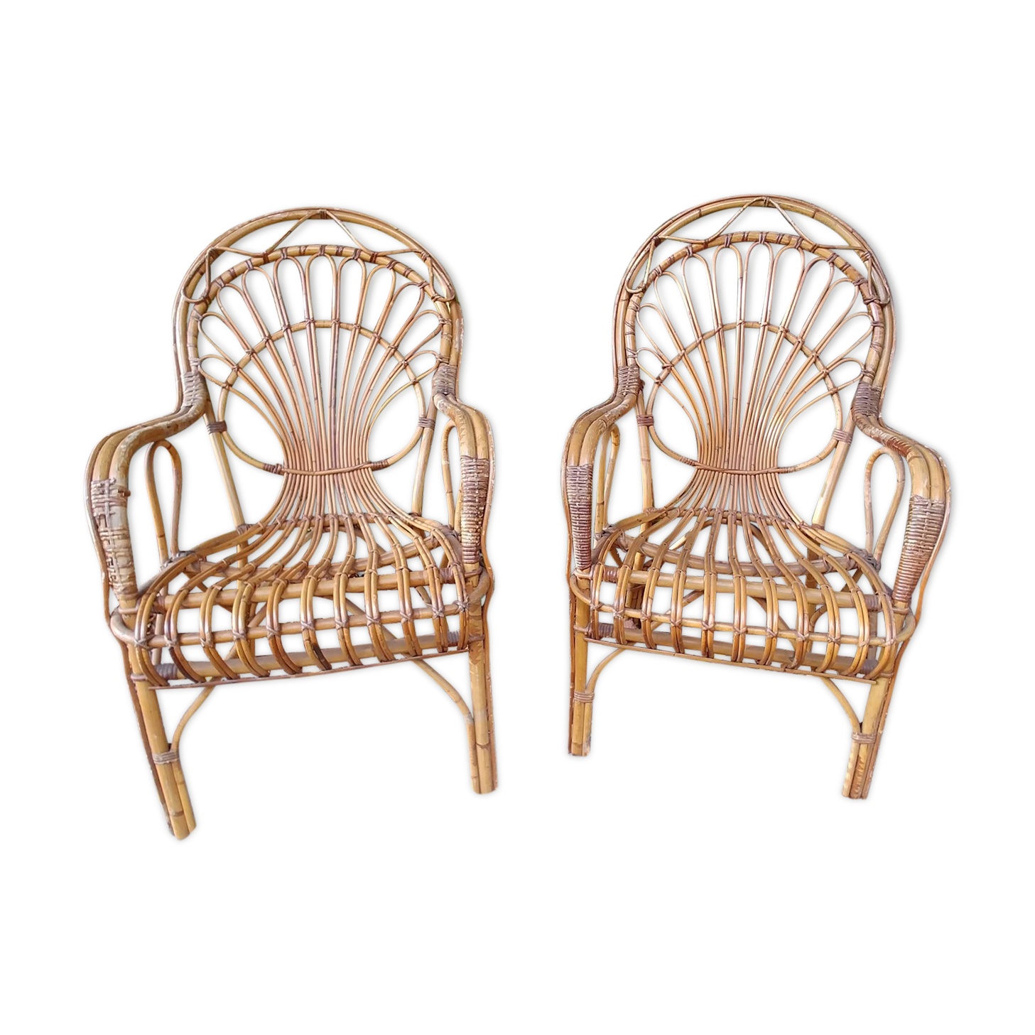 Pair of rattan chairs - 1970